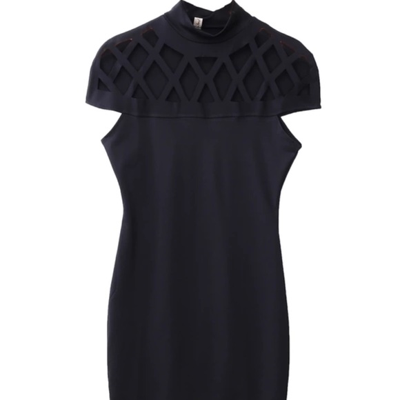 BLACK CAGE DRESS SIZE M 6-8 - Picture 2 of 5